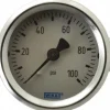 Pressure Gauge: 2" Dial, 0 to 100 psi, 1/4" Thread, NPT, U-Clamp Panel & Center Back Mount