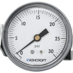 Pressure Gauge: 2-1/2" Dial, 0 to 30 psi, 1/4" Thread, NPT, Center Back Mount