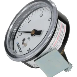 Pressure Gauge: 2-1/2" Dial, 0 to 30 psi, 1/4" Thread, NPT, Center Back Mount