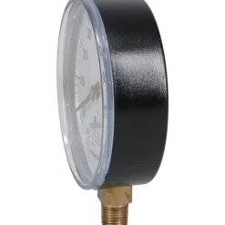 Pressure Gauge: 3-1/2" Dial, 0 to 100 psi, 1/4" Thread, NPT, Lower Mount