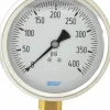 Pressure Gauge: 4" Dial, 0 to 400 psi, 1/4" Thread, NPT, Lower Mount