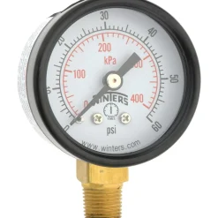 Pressure Gauge: 0 to 60 psi, 1/8" Thread, NPT