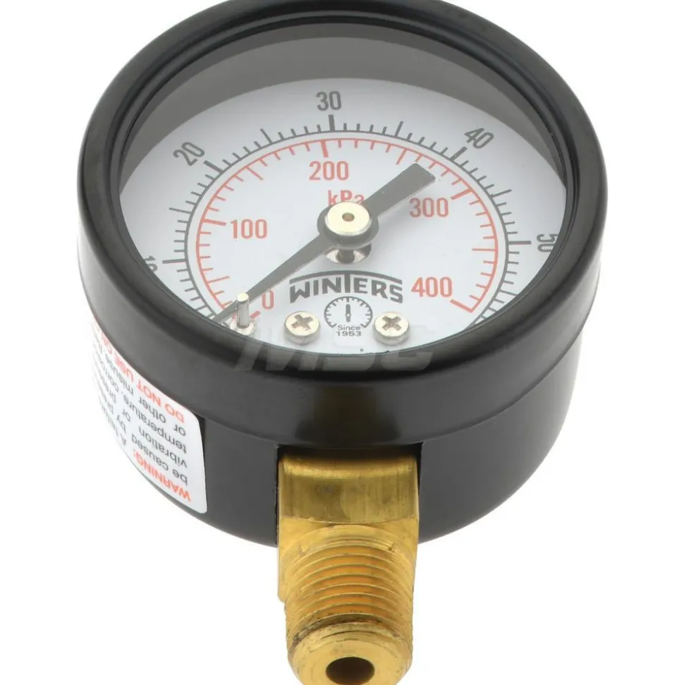 Pressure Gauge: 0 to 60 psi, 1/8" Thread, NPT