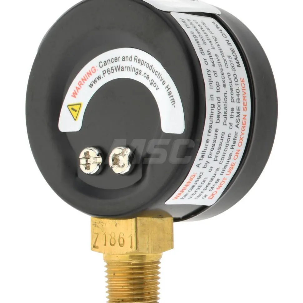 Pressure Gauge: 0 to 60 psi, 1/8" Thread, NPT