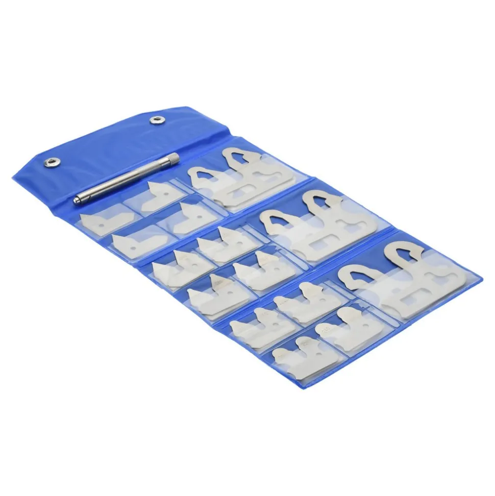 Radius Gage Set: Steel, 0.01 to 0.5" Radius, 26 pc