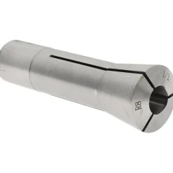 R8 Collet: 1/2", 0.0007" TIR, Round, 7/16-20 Drawbar Thread