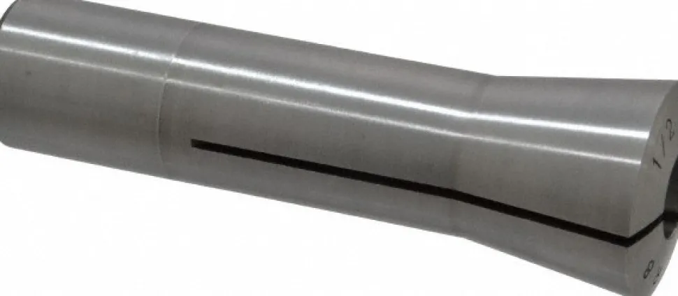 R8 Collet: 1/2", 0.0011" TIR, Round, 7/16-20 Drawbar Thread
