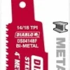 Reciprocating Saw Blade: 4" Long, Bi-Metal
