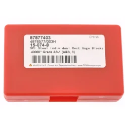 Rectangle Steel Gage Block: 0.4", Grade AS-1