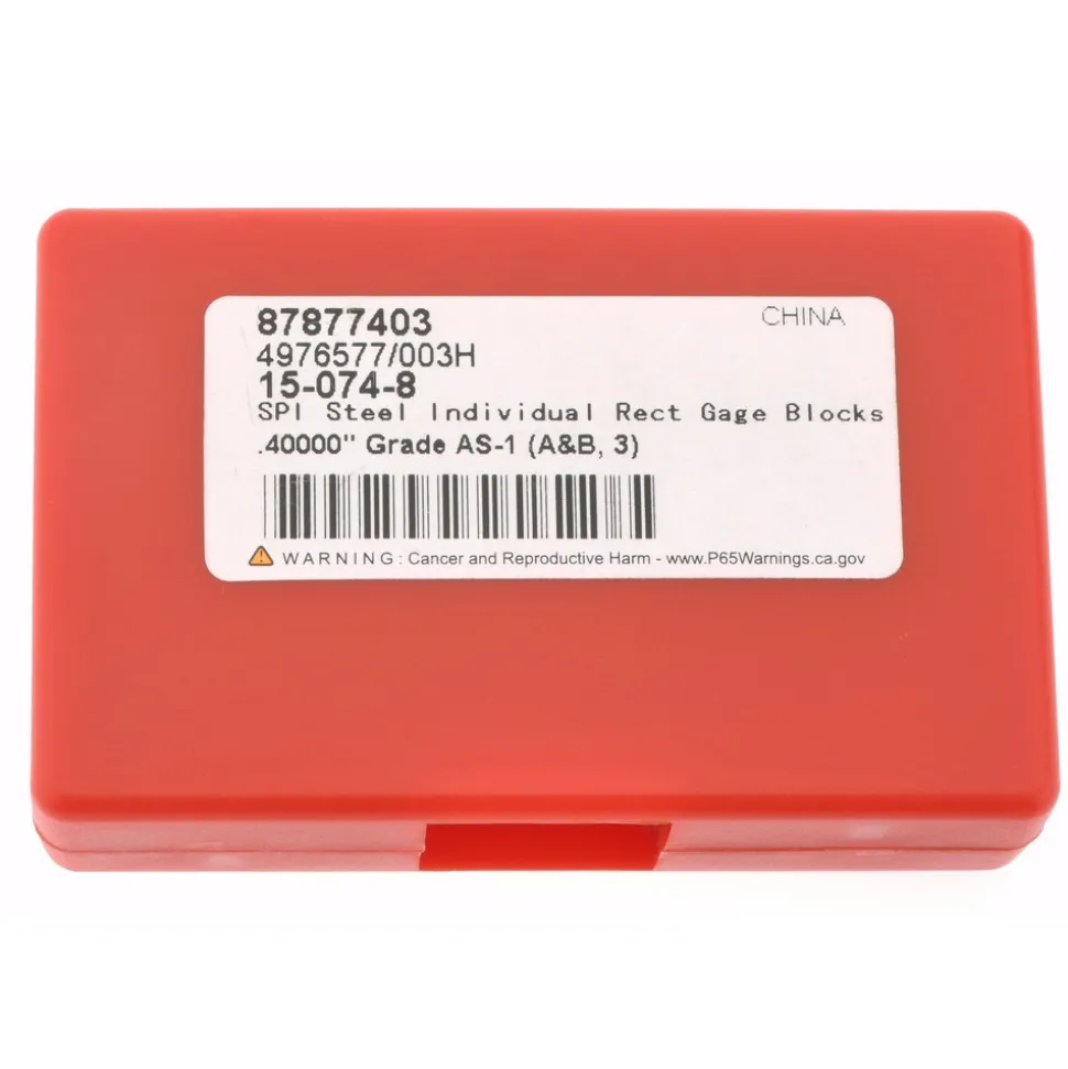Rectangle Steel Gage Block: 0.4", Grade AS-1