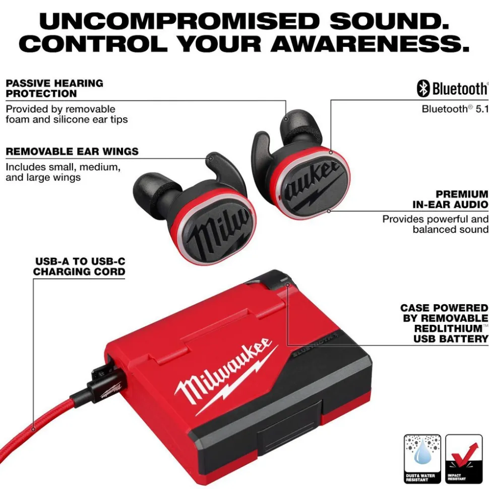 REDLITHIUM™ USB Bluetooth® Jobsite Ear Buds