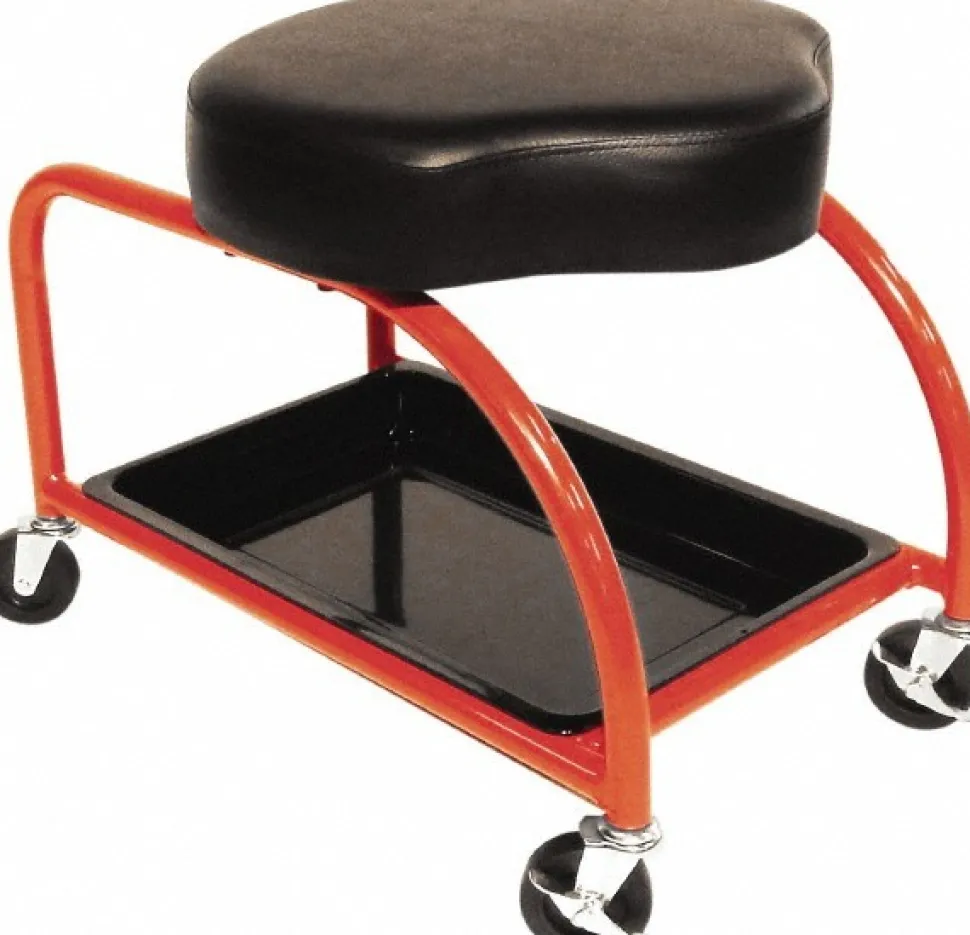Repair & Maintenance Stool: Cloth, 16" Seat Width, 25" Seat Depth, Black