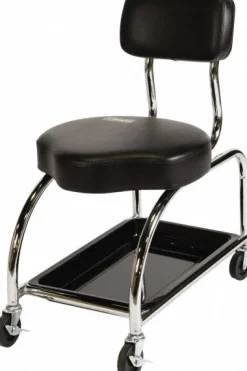 Repair & Maintenance Stool: Cloth, 16" Seat Width, 24" Seat Depth, Black