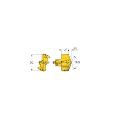 Replaceable Drill Tip: ICP0750 IC908, 0.7500" Dia, 19.05 mm Dia, 140 deg Point