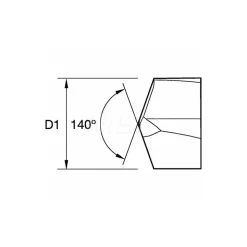 Replaceable Drill Tip: KSEM2064HPGM KCPM45, 0.8126" Dia, 20.64 mm Dia, 140 deg Point
