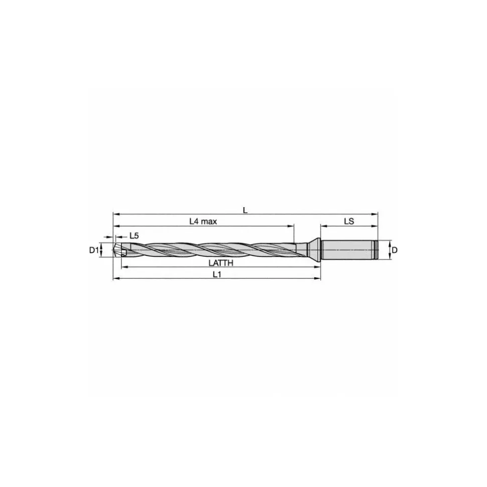 Replaceable-Tip Drill: 16.00 mm Shank Dia