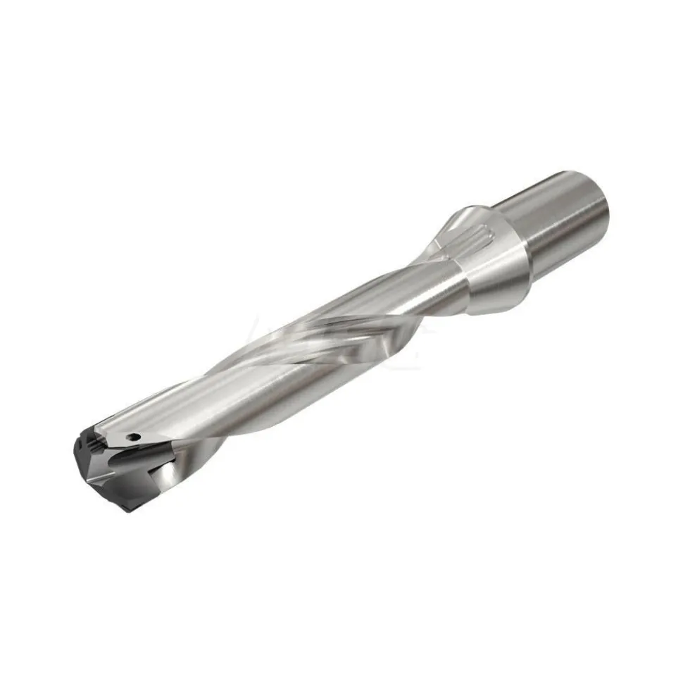 Replaceable-Tip Drill: 0.669 to 0.705" Dia, 3.47" Max Depth, 3/4" Flatted Shank