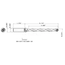 Replaceable-Tip Drill: 0.374 to 0.39