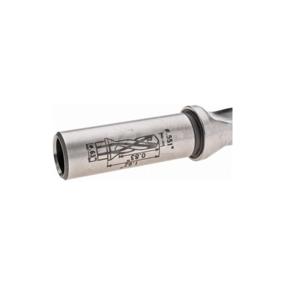 Replaceable-Tip Drill: 0.551 to 0.567" Dia, 0.83" Max Depth, 5/8" Weldon Flat Shank