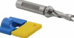 Replaceable-Tip Drill: 0.335 to 0.35" Dia, 1.06" Max Depth, 1/2" Flatted Shank