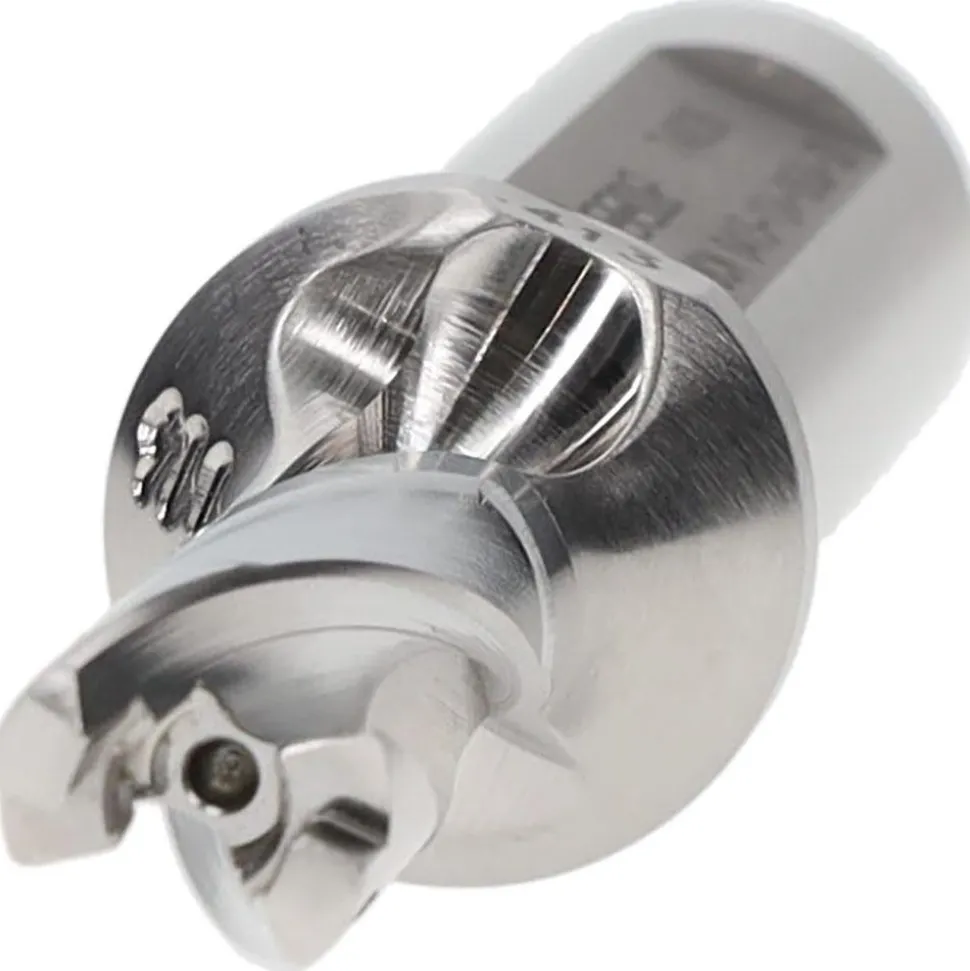 Replaceable-Tip Drill: 0.413 to 0.429" Dia, 1.24" Max Depth, 5/8" Weldon Flat Shank