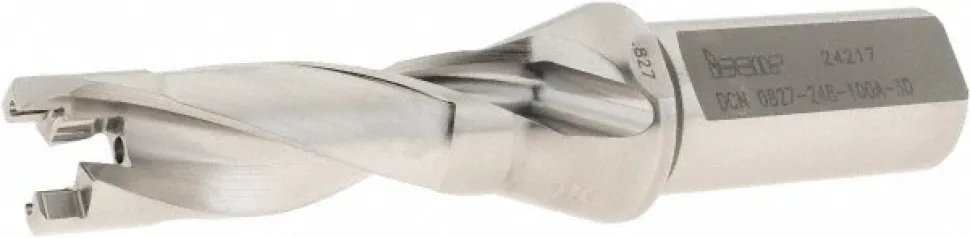 Replaceable-Tip Drill: 0.827 to 0.862" Dia, 2.48" Max Depth, 1" Weldon Flat Shank