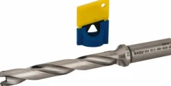 Replaceable-Tip Drill: 0.512 to 0.547" Dia, 4.09" Max Depth, 5/8" Straight-Cylindrical Shank