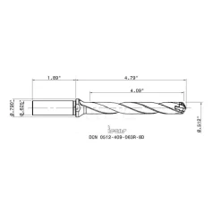 Replaceable-Tip Drill: 0.512 to 0.547