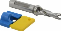Replaceable-Tip Drill: 0.374 to 0.39" Dia, 1.19" Max Depth, 1/2" Flatted Shank