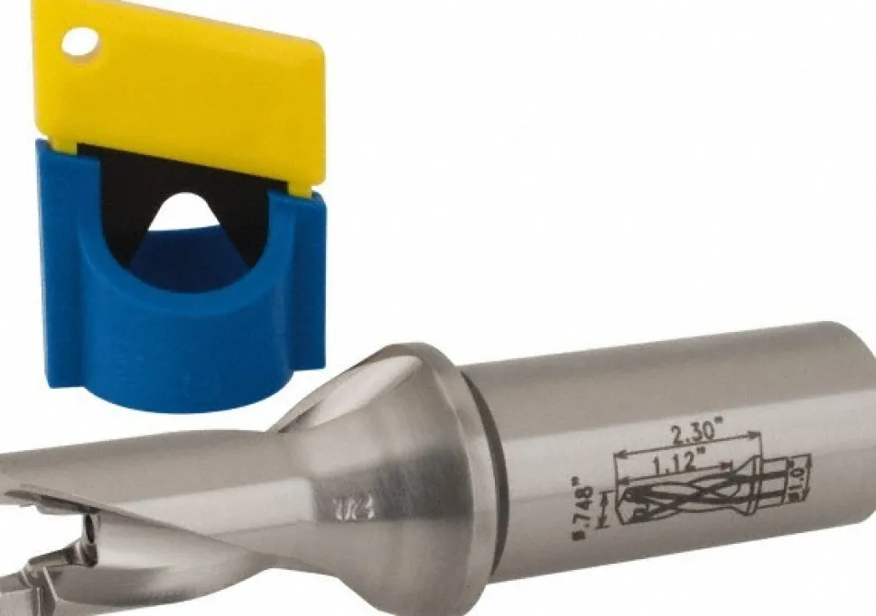 Replaceable-Tip Drill: 0.748 to 0.783" Dia, 1.12" Max Depth, 1" Weldon Flat Shank