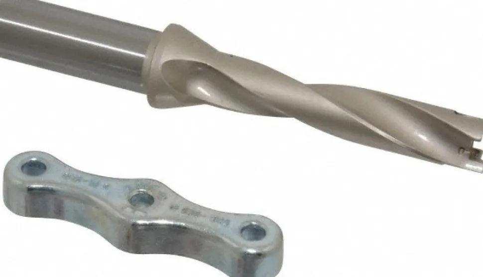 Replaceable-Tip Drill: 0.63 to 0.665" Dia, 3.15" Max Depth, 3/4" Weldon Flat Shank
