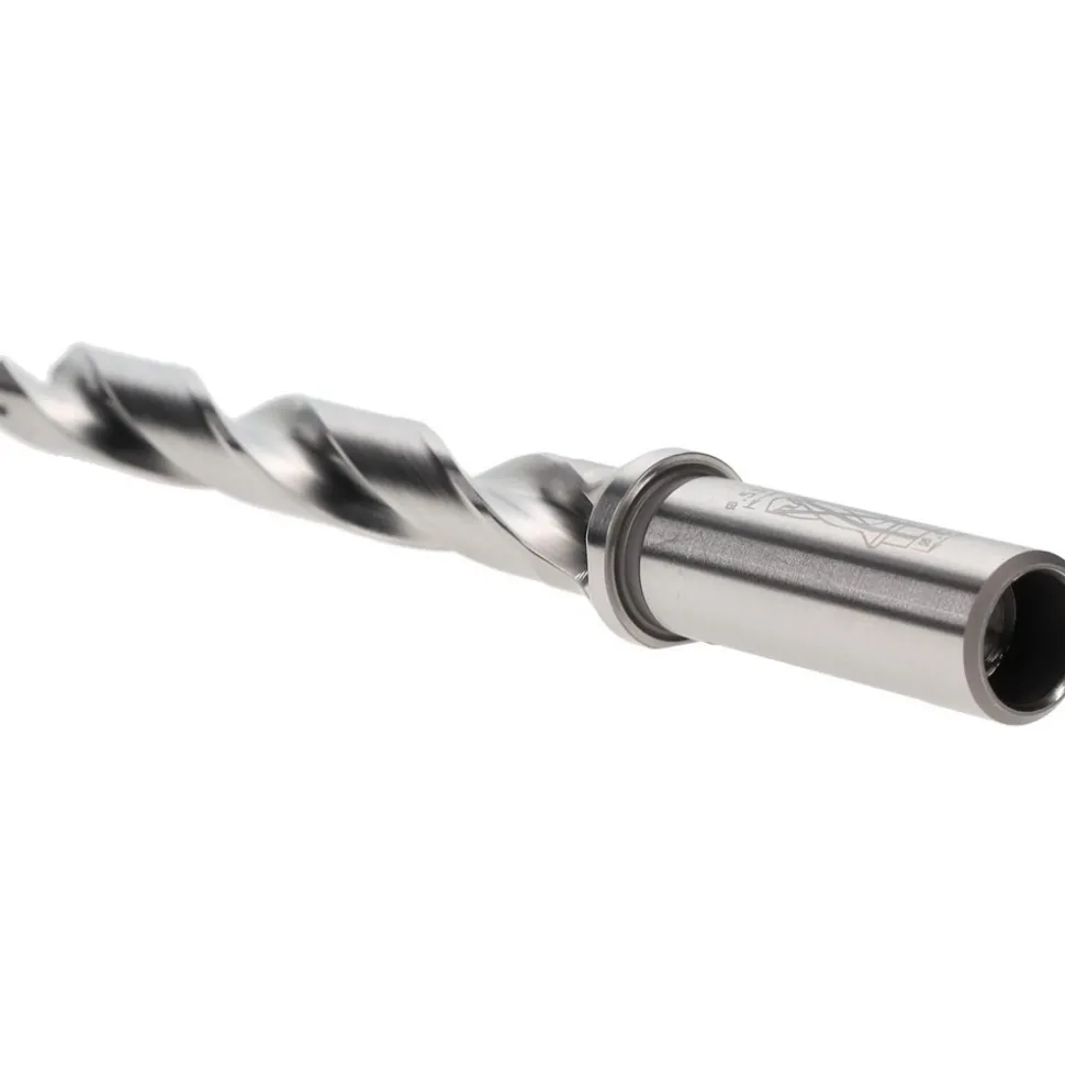 Replaceable-Tip Drill: 0.532 to 0.548" Dia, 4-1/4" Max Depth, 0.63" Weldon Flat Shank