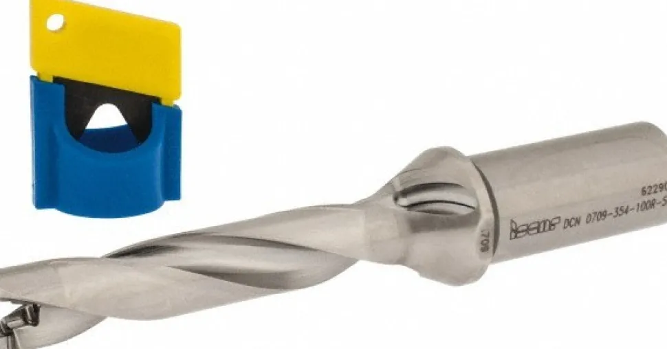 Replaceable-Tip Drill: 0.709 to 0.744" Dia, 3.54" Max Depth, 1" Straight-Cylindrical Shank