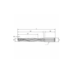 Replaceable-Tip Drill: 13.5 to 13.5 mm Dia, 134.94 mm Max Depth, 19.05 mm Straight-Cylindrical Shank