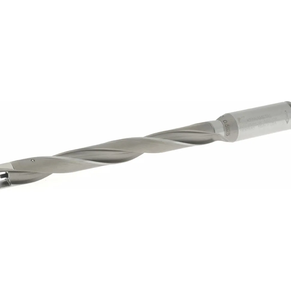 Replaceable-Tip Drill: 14.29 to 14.5 mm Dia, 142.88 mm Max Depth, 19.05 mm Straight-Cylindrical Shank