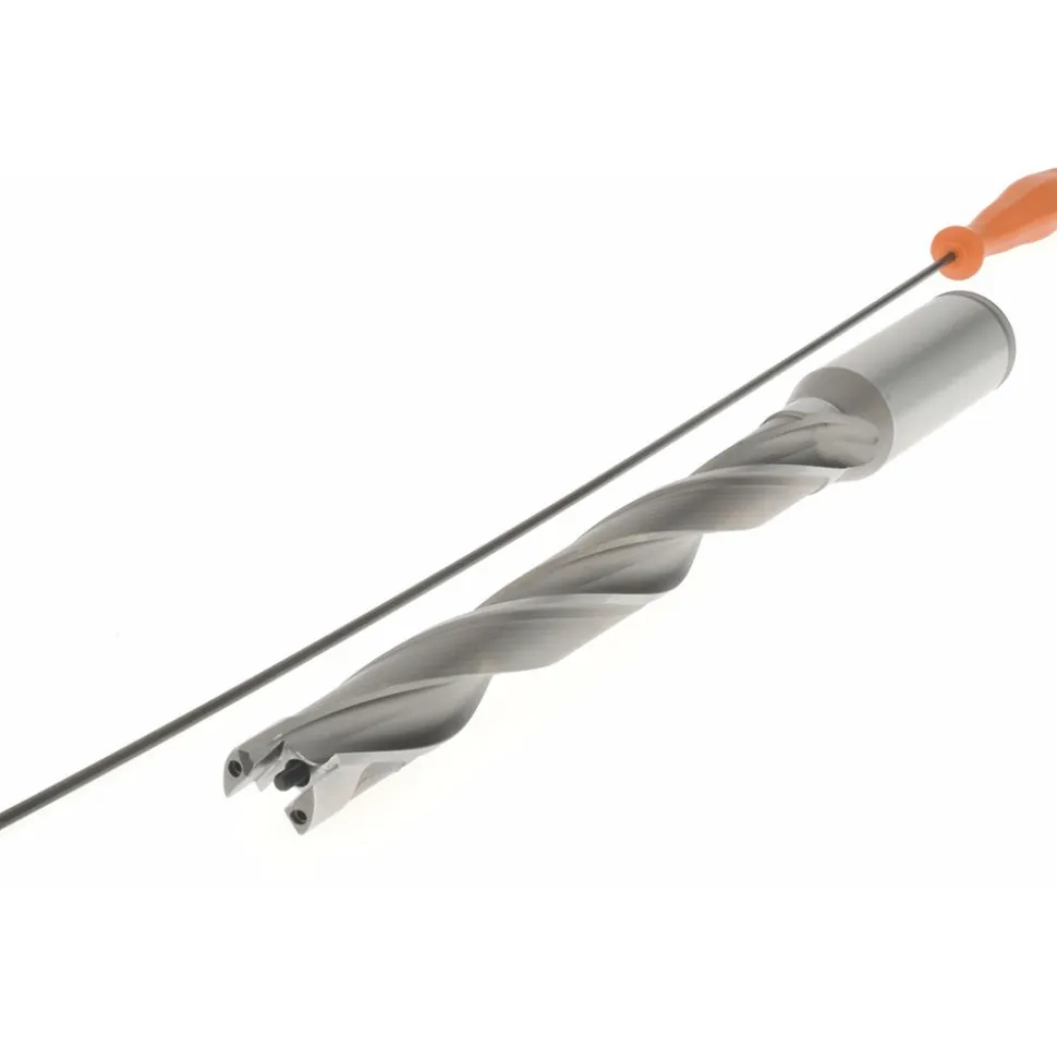 Replaceable-Tip Drill: 14.29 to 14.5 mm Dia, 142.88 mm Max Depth, 19.05 mm Straight-Cylindrical Shank