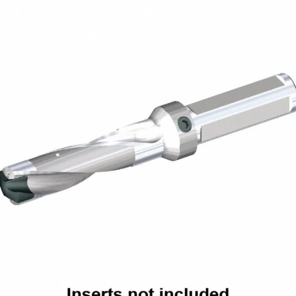Replaceable-Tip Drill: 15.88 to 16.38 mm Dia, 127 mm Max Depth, 19.05 mm Weldon Flat Shank