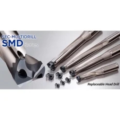 Replaceable-Tip Drill: 23.81 to 24.8 mm Dia, 5.315" Max Depth, 1" Weldon Flat Shank
