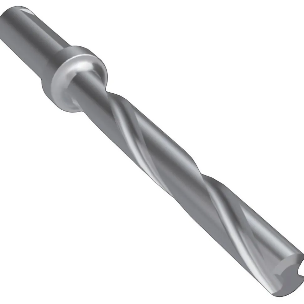 Replaceable-Tip Drill: 20.64 to 21.14 mm Dia, 165.1 mm Max Depth, 25.4 mm Weldon Flat Shank