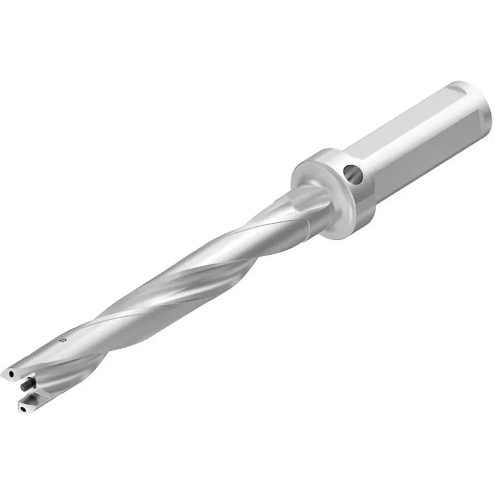 Replaceable-Tip Drill: 20.64 to 21.14 mm Dia, 165.1 mm Max Depth, 25.4 mm Weldon Flat Shank