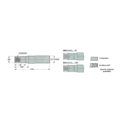 Replaceable Tip Milling Shank: Series Multimaster, 40 mm Projection, 12 mm 90 ° Shank
