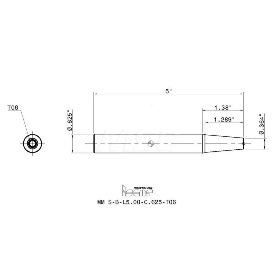 Replaceable Tip Milling Shank: Series Multimaster, 1.38" Projection, 5/8" 85 ° Shank