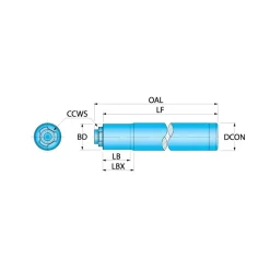 Replaceable Tip Milling Shank: Series S*L*SA, 3/4" Cylindrical Shank