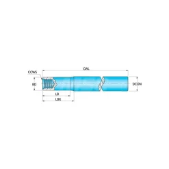 Replaceable Tip Milling Shank: Series Chip Surfer, 1/2" Projection, 3/8" Cylindrical Shank