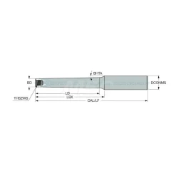 Replaceable Tip Milling Shank: Series Multimaster, 3.15" Projection, 3/4" 89 ° Shank