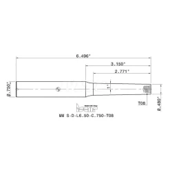 Replaceable Tip Milling Shank: Series Multimaster, 3.15" Projection, 3/4" 89 ° Shank