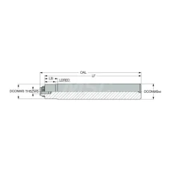 Replaceable Tip Milling Shank: Series T-Slot, 16.6 mm Projection, 16 mm Stepped Shank