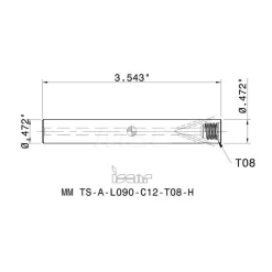 Replaceable Tip Milling Shank: Series Multimaster, 12 mm 90 ° Shank