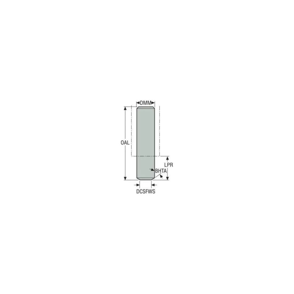 Replaceable Tip Milling Shank: Series Minimaster, 20 mm Projection, 1/2" Keyway Shank