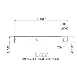 Replaceable Tip Milling Shank: Series Multimaster, 0.6" Projection, 1/2" Stepped Shank